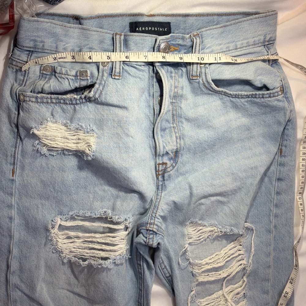AERO Jeans Womens  8 90s SuperHigh Rise Straight Button FlyDenim Pants Light 223 - Picture 8 of 9